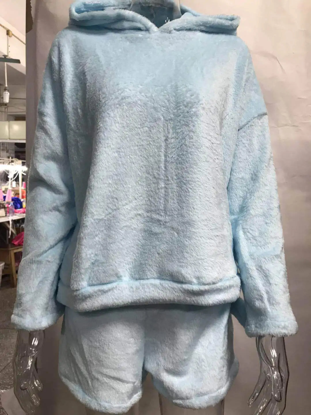 Pijamas de lana para Mujer, conjunto de Pijamas cálidos para otoño e invierno, lencería Sexy para Mujer, Pijama de gato, ropa de dormir para Mujer, ropa de casa