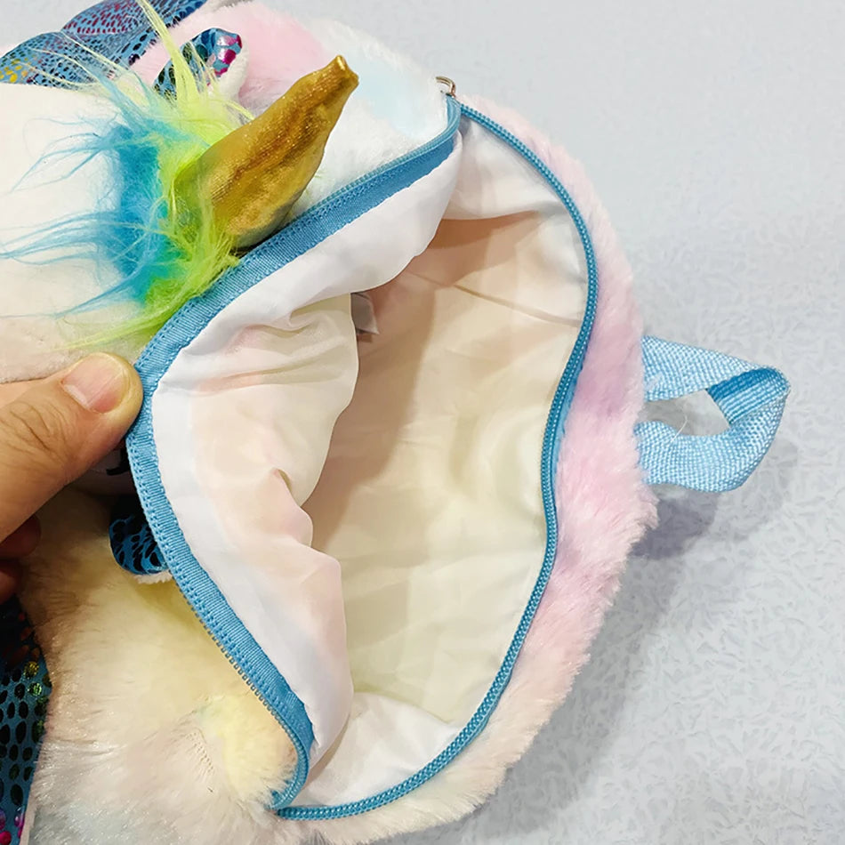 Mochila escolar de dibujos animados de unicornios para niñas, morral 3D de piel de viaje, bonito, regalo para niños