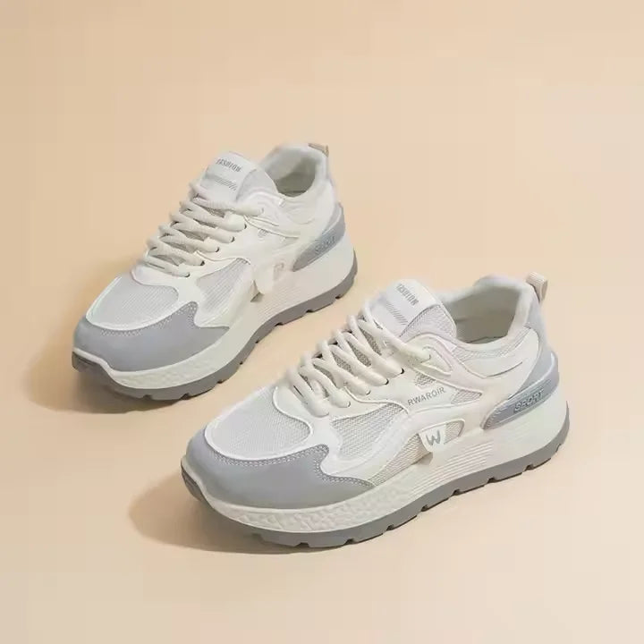 Spring New Dad's Shoes for Women Breathable Mesh Korean Style Casual Running Sneakers with Height Increasing Soft Features