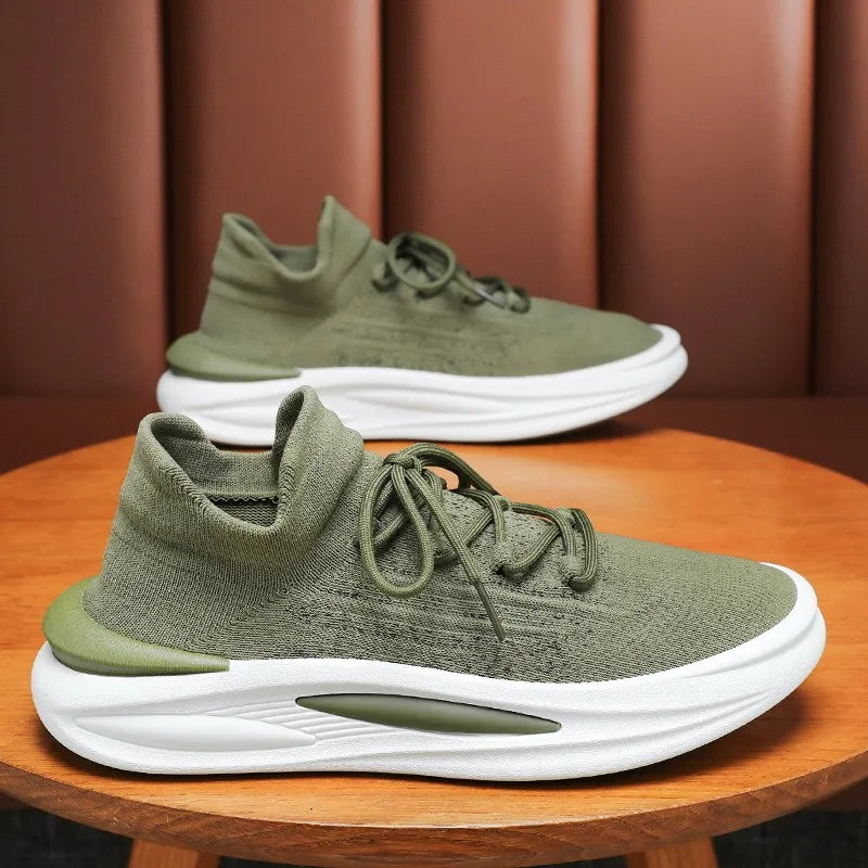 New Men's Breathable Mesh Sports Shoes Thick Sole Sports Shoes Men's Casual Running Shoes