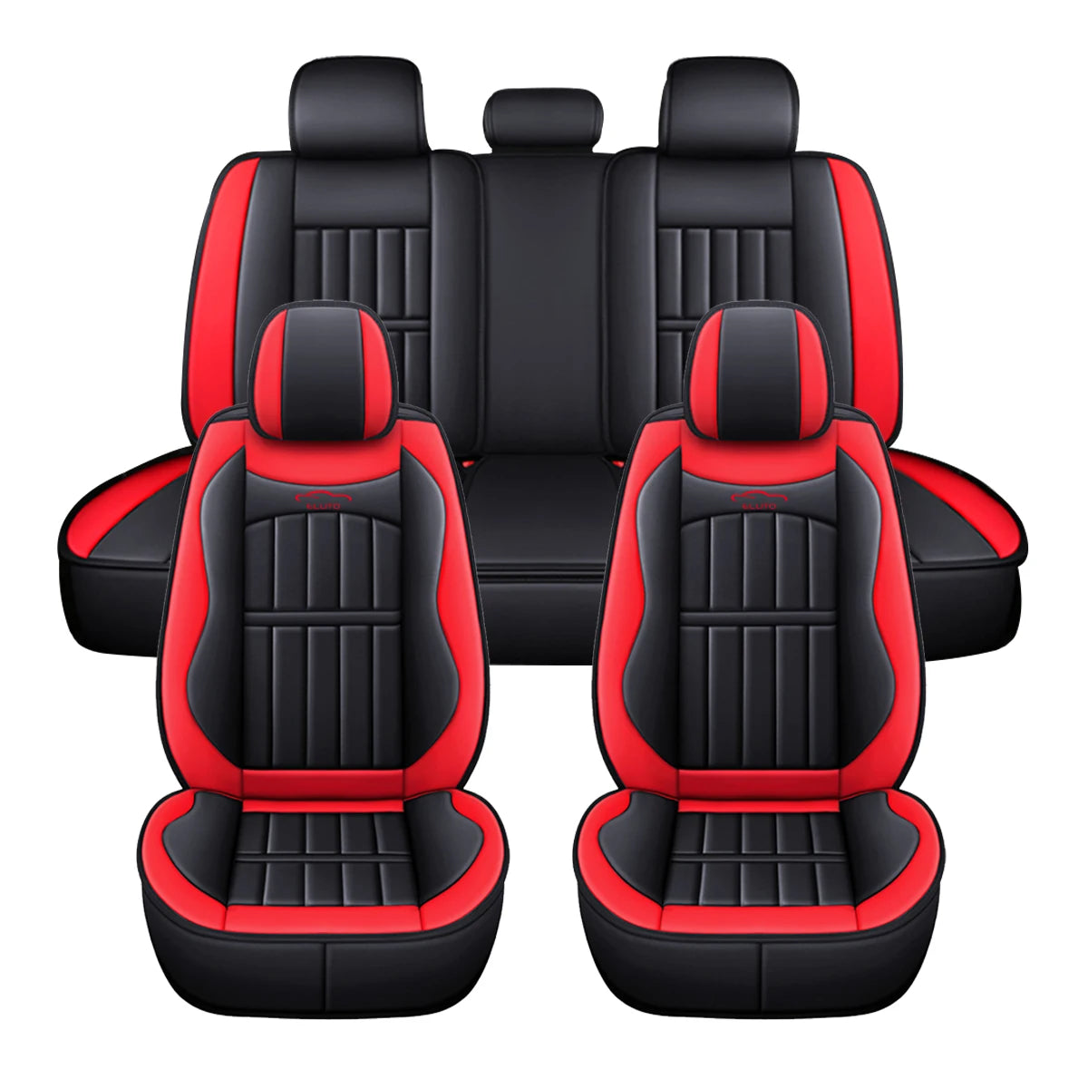 Fundas para asientos de coche de 11 piezas, 5 asientos, cojín Protector de lujo de cuero PU, conjunto completo delantero y trasero para SUV y camión