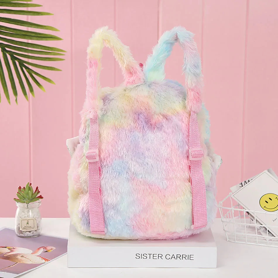 Mochila escolar de dibujos animados de unicornios para niñas, morral 3D de piel de viaje, bonito, regalo para niños