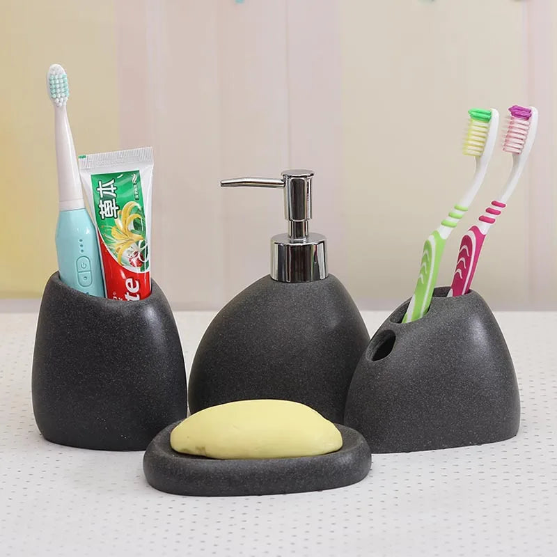 Botella de emulsión de resina para baño, taza para gárgaras de lavado de alto grado, traje de cepillo de dientes, jabonera de Banyo Aksesuarlari