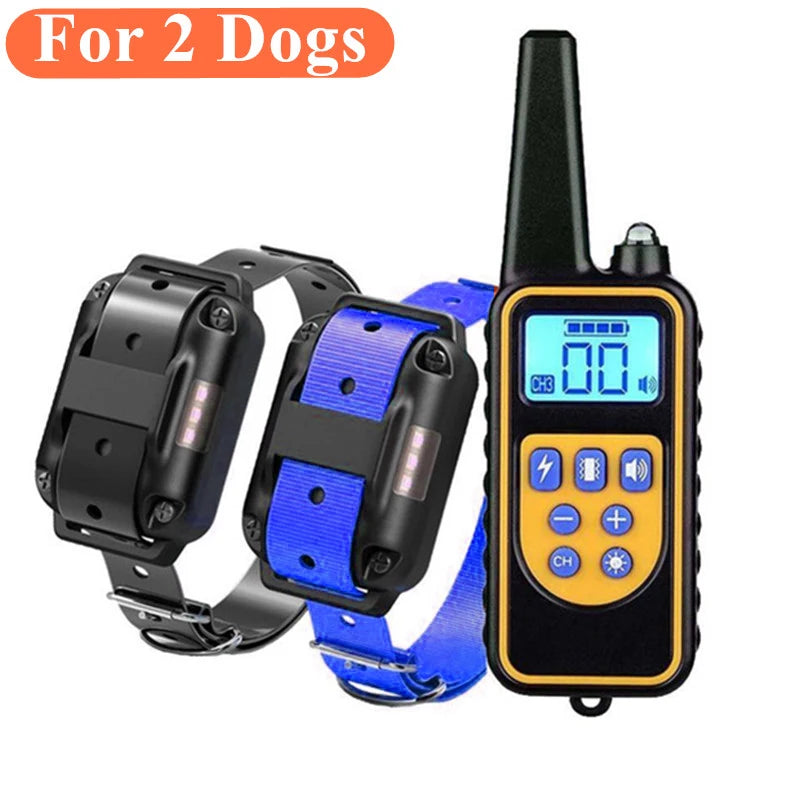 Collar de entrenamiento eléctrico para perros, Collar impermeable para corteza de perro, mascota con Control remoto, dispositivo antiladridos recargable, perros de todos los tamaños