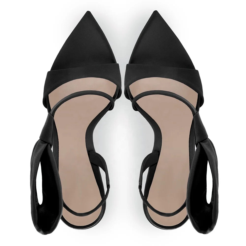 Stiletto Heel Pointed Toe Sandals Black Prom Woman Lilac Satin High Heels With Bow New Arrivals 2023