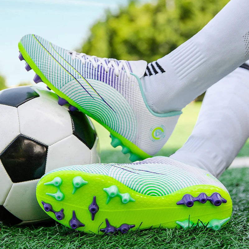 Football Shoes Low-top Lace up Soccer Football Boots FG HG PU Leather Team Sports Boy's Girls' Men's Women's Sneakers Athletic