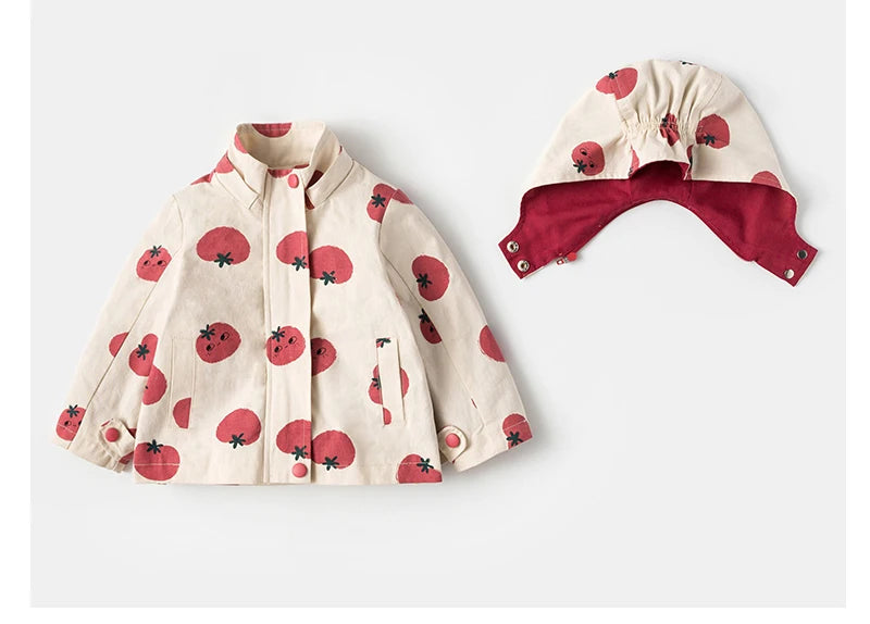 Abrigo cortavientos con estampado para niños y niñas, chaqueta con capucha, ropa de 1 a 7 años, novedad, primavera y otoño