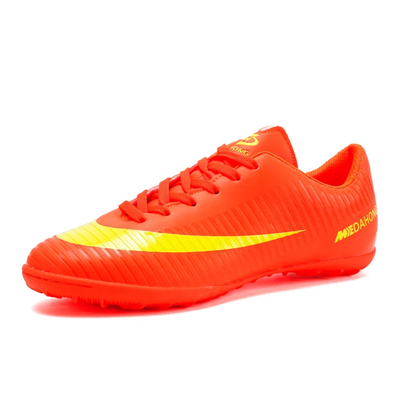Football Shoes Low-top Lace up Soccer Futsal Football Boots TF PU Leather Team Sports Men's Women's Boy's Footwear Sneakers