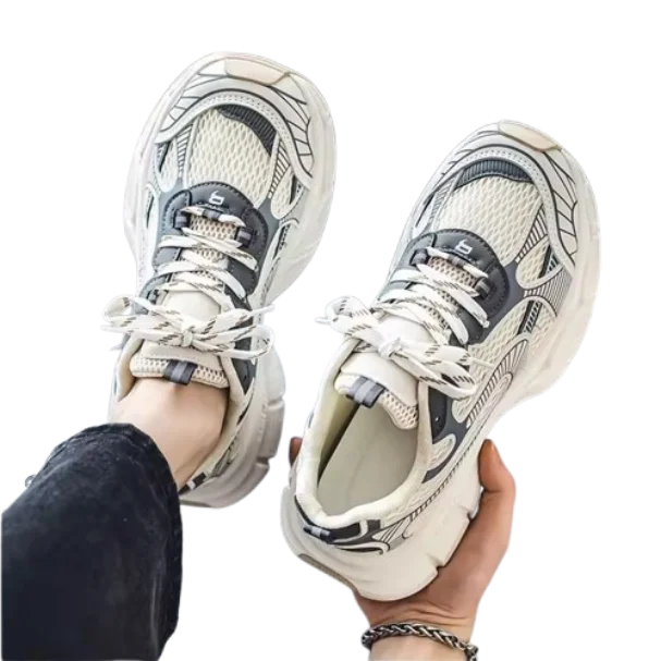 Men's Summer Running Shoes Breathable Cushioned Lightweight Lace-Up Closure Casual Athletic Sneakers