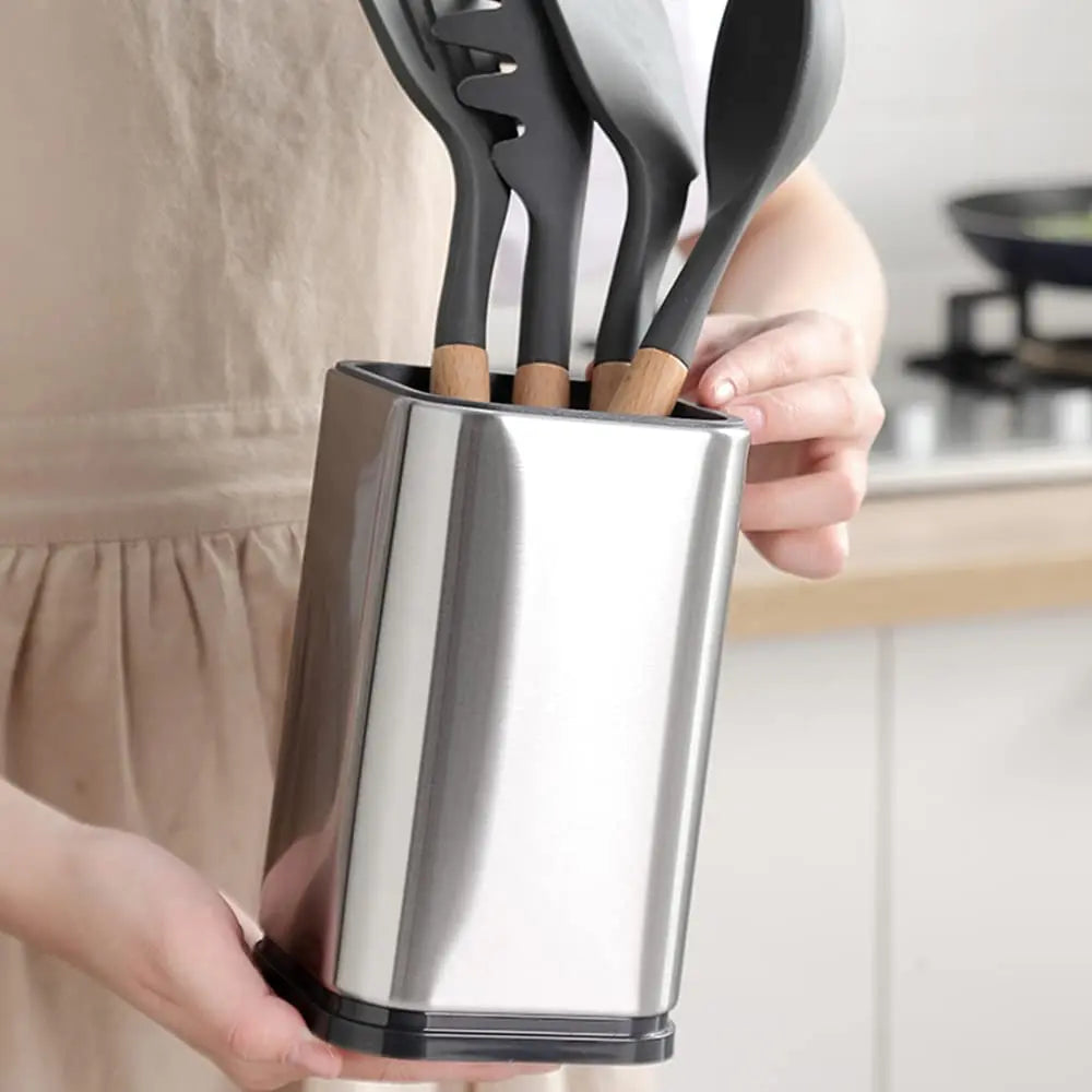 Organizador de cocina, soporte para utensilios de cocina para encimera, organizador de almacenamiento de utensilios de cocina grande para espátula, cuchara, utensilio