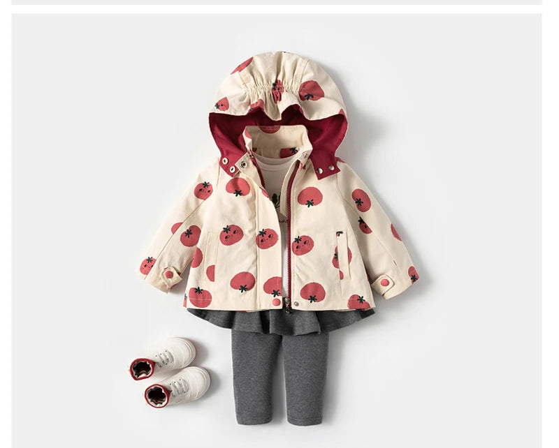 Abrigo cortavientos con estampado para niños y niñas, chaqueta con capucha, ropa de 1 a 7 años, novedad, primavera y otoño