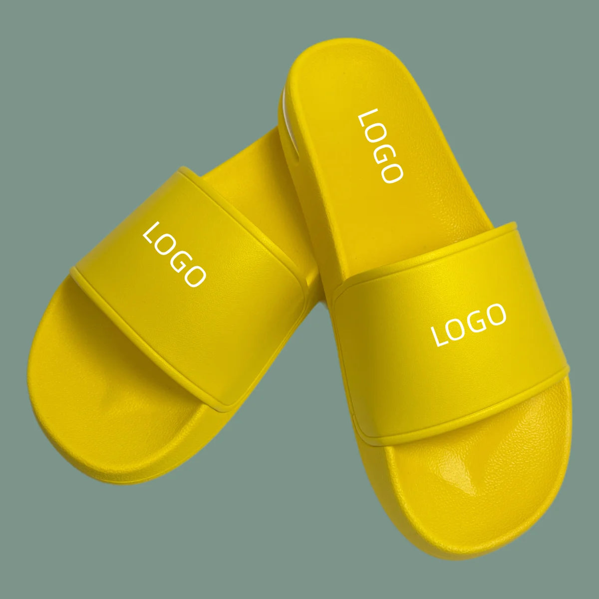 Factory Wholesale Custom Logo PVC PU Slippers Embossed Printing Flip Flops Anti-Slippery Waterproof Features Mesh Company Use