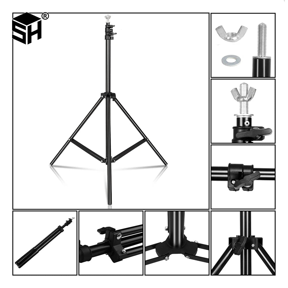 Kit de soporte para fondo fotográfico SH con sistema de soporte ajustable, fondos para estudio fotográfico, marco de pantalla verde Chromakey