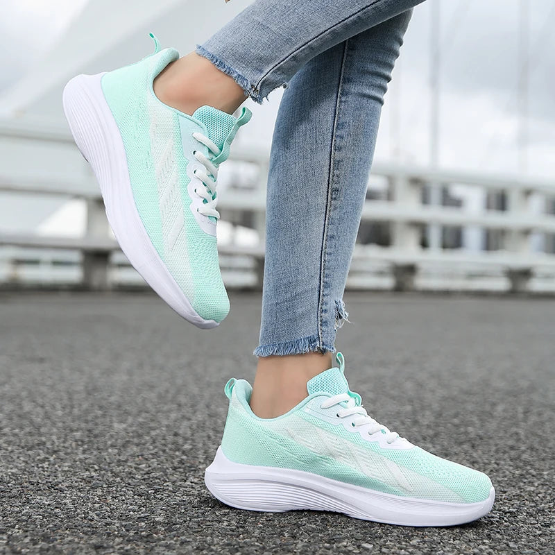 Women's Road Running Shoes Jogger Jogging Sneakers Track Trail-running Shoes Running Minimal Stretch Fabric Athletic Air Mesh