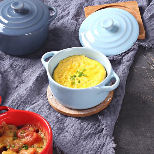 Mini olla de sopa de cerámica con cubierta para niños, tazón de huevo para estofado, tapa, cacerola para restaurante, cocina casera, ollas de cocina usadas