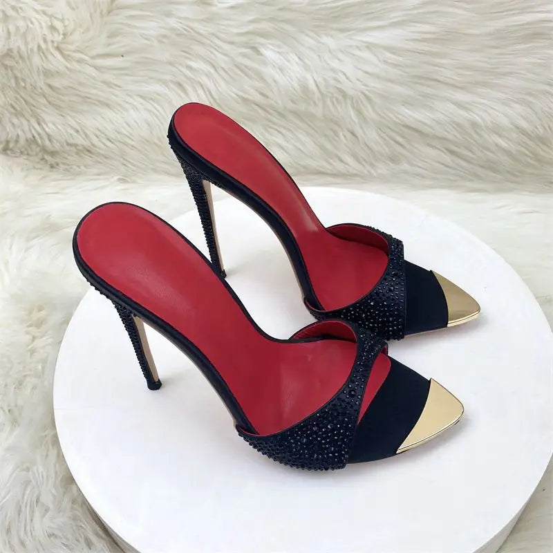 Strange Luxury Heel Sandalias Mujer Tacon Alto  Trendy Slippers Mules Shoes Heels for Ladies 2025
