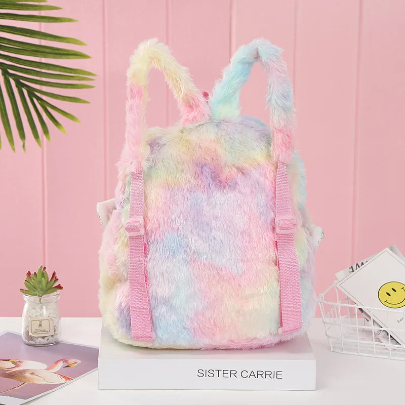 Mochila escolar de dibujos animados de unicornios para niñas, morral 3D de piel de viaje, bonito, regalo para niños