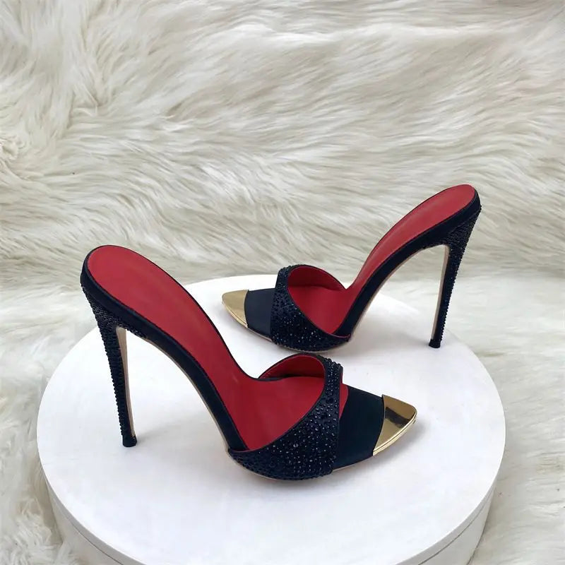 Strange Luxury Heel Sandalias Mujer Tacon Alto  Trendy Slippers Mules Shoes Heels for Ladies 2025
