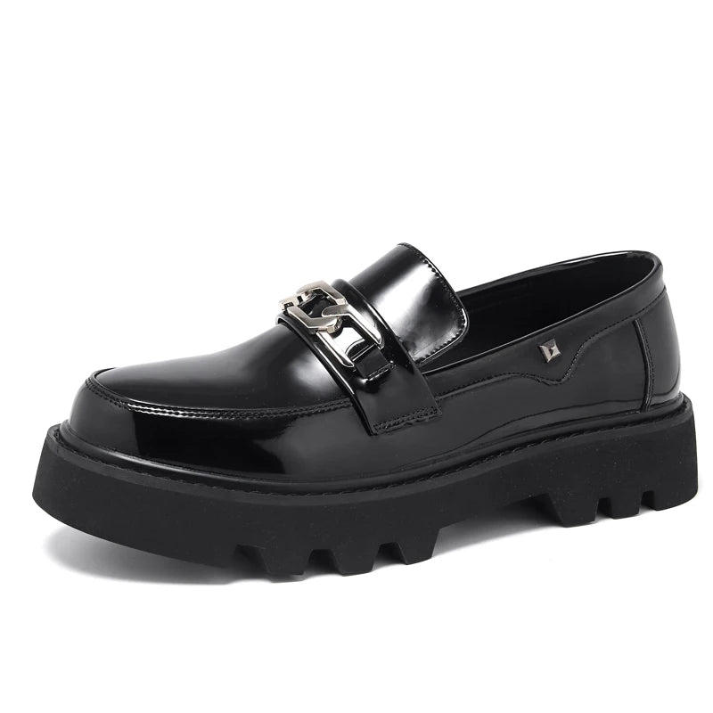 Slip-on Comfortable Official Business Men Genuine Leather Upper Autumn Wedding Shoes Outdoor Platform Loafers Casual Anti-Slip