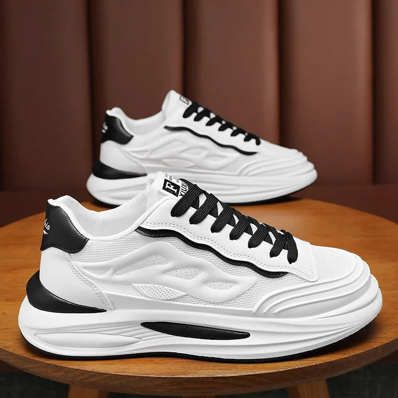 YF New Breathable Mesh Men's Shoes White Shoes Sports Platform Men's Casual Sports Shoes