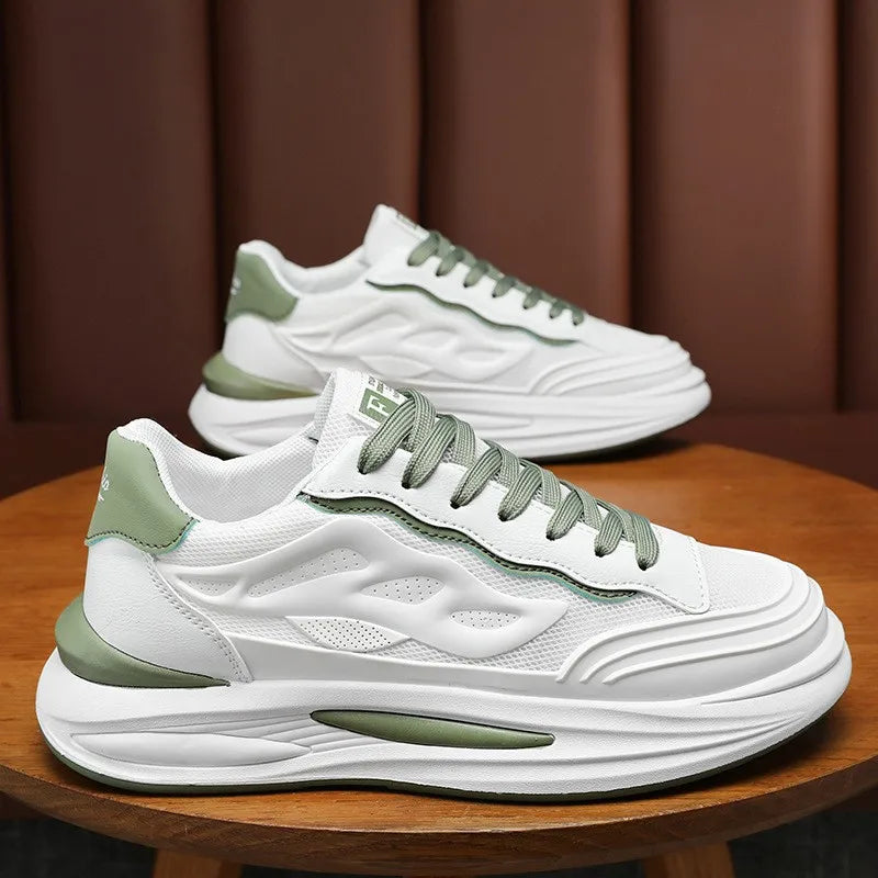 YF New Breathable Mesh Men's Shoes White Shoes Sports Platform Men's Casual Sports Shoes