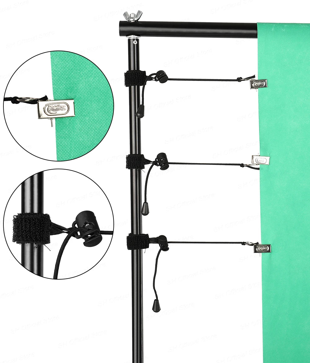 Kit de soporte para fondo fotográfico SH con sistema de soporte ajustable, fondos para estudio fotográfico, marco de pantalla verde Chromakey