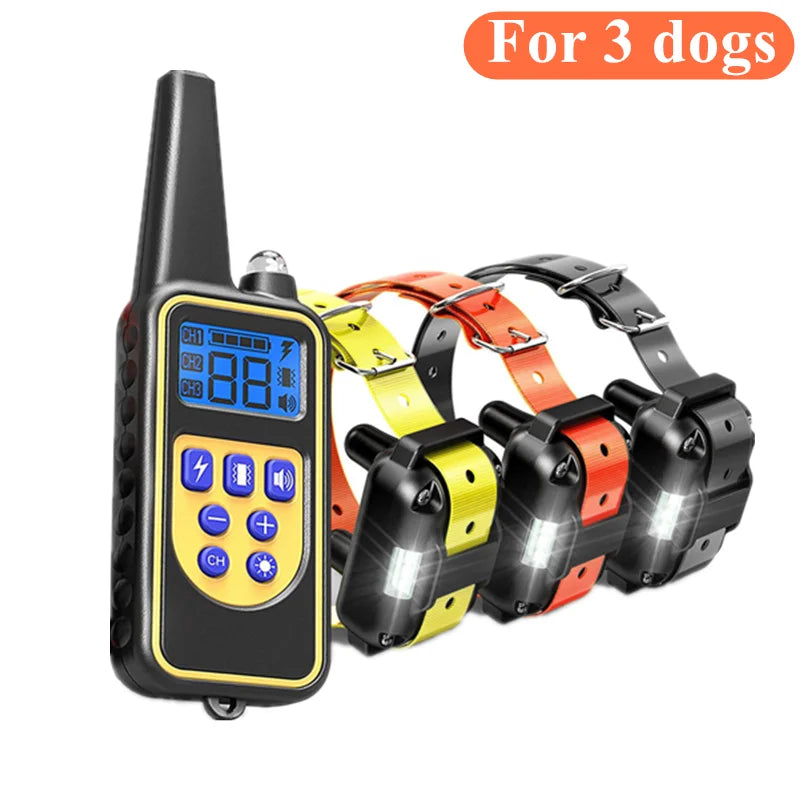 Collar de entrenamiento eléctrico para perros, Collar impermeable para corteza de perro, mascota con Control remoto, dispositivo antiladridos recargable, perros de todos los tamaños