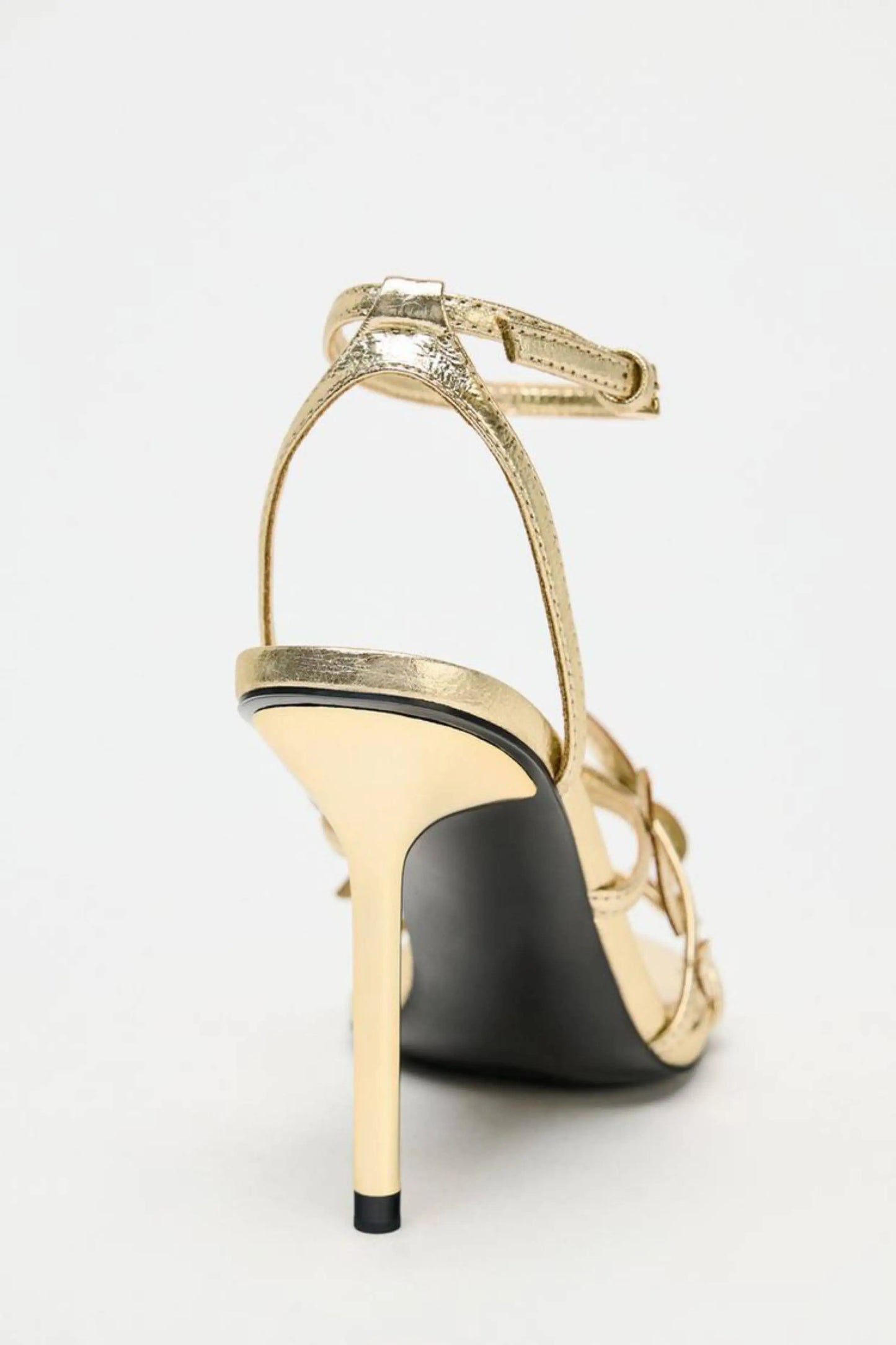 ZA Premium Quality Summer New Women's Shoes Green and Gold Floral Decorative High Heels Fashionable Versatile Stiletto Sandals