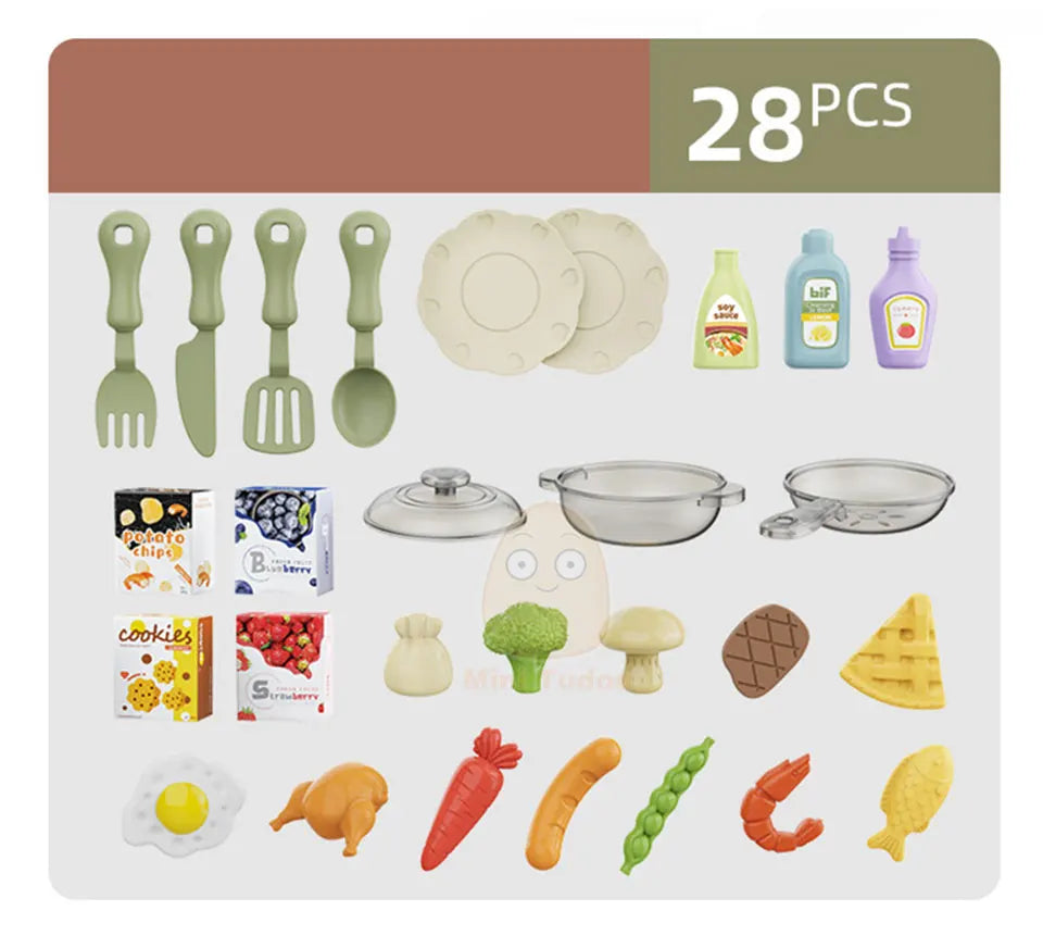 Juguetes de cocina para niños, vajilla simulacional, juego de simulación, juego de Chef, juego de rol, mesa de comida, juguete educativo para niños, regalo