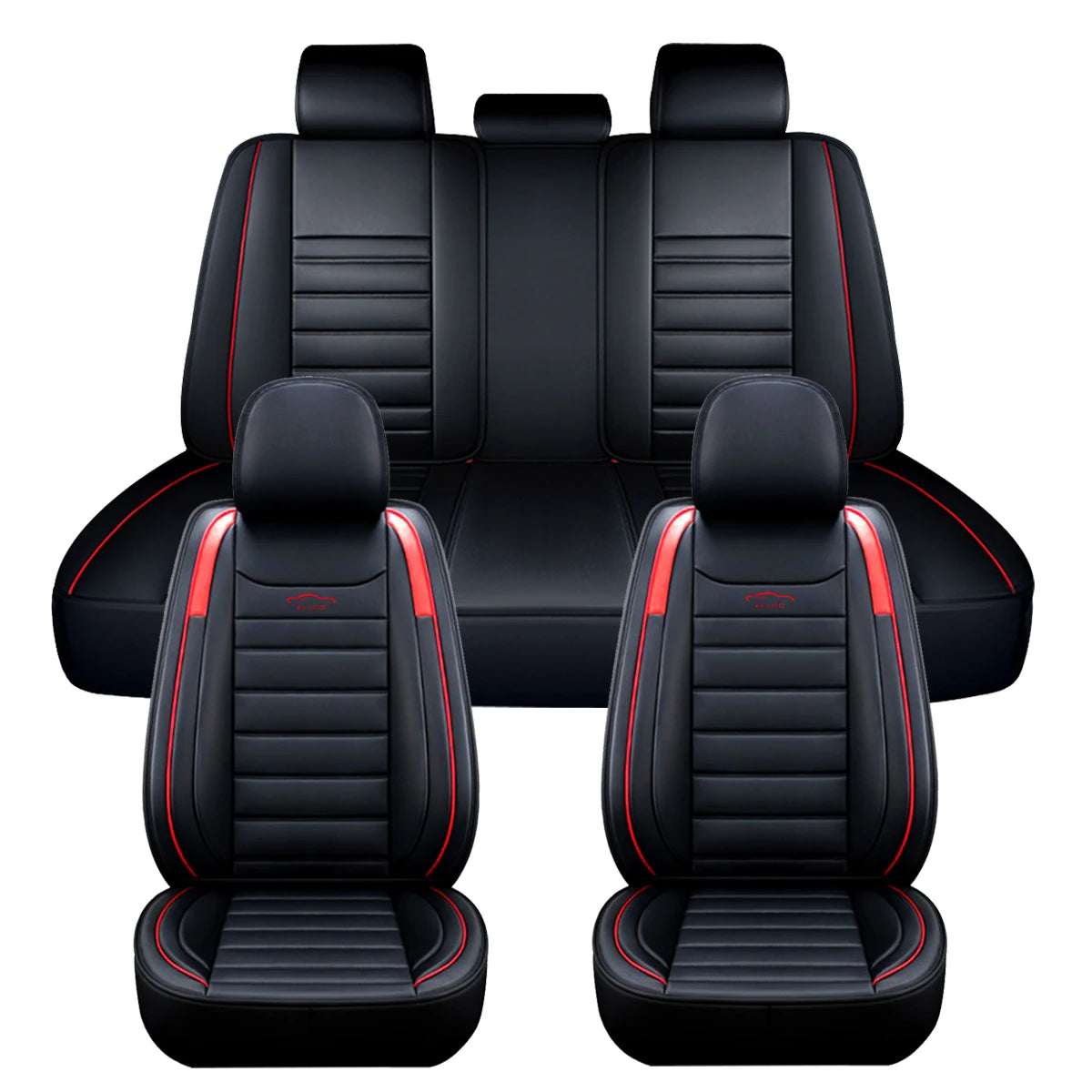 Fundas para asientos de coche de 11 piezas, 5 asientos, cojín Protector de lujo de cuero PU, conjunto completo delantero y trasero para SUV y camión