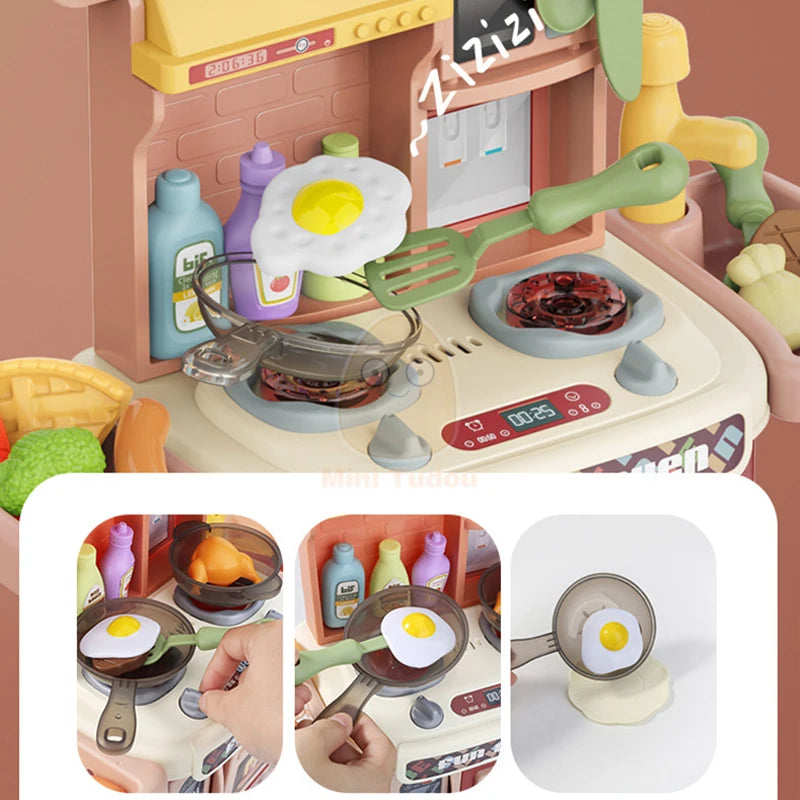Juguetes de cocina para niños, vajilla simulacional, juego de simulación, juego de Chef, juego de rol, mesa de comida, juguete educativo para niños, regalo