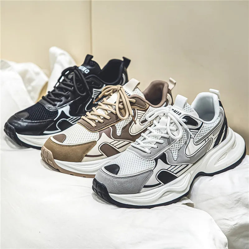 Dropshipping Custom Logo Harajuku Style Sports Shoes Men Comfortable Mesh Lining Running Sneakers for Me