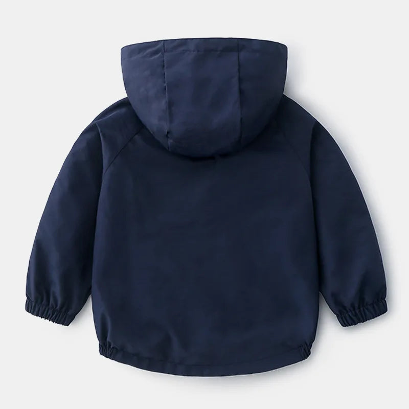 Abrigos de primavera y otoño para niños, chaquetas para niños, cortavientos con capucha y bolsillo, prendas de vestir exteriores con cremallera, ropa para bebés de 2 a 7 años