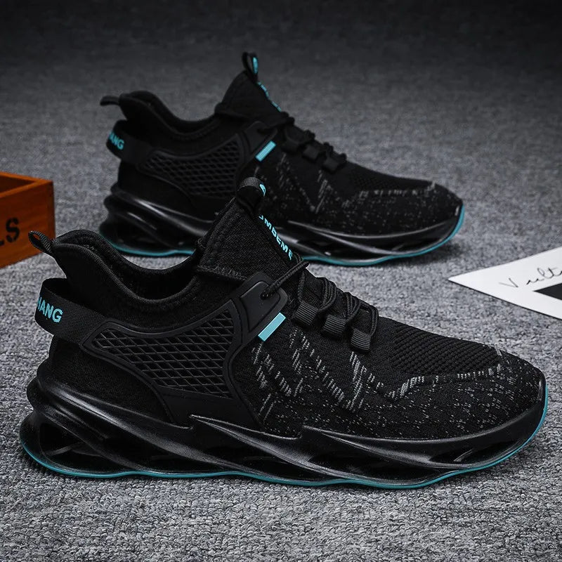 Men's Low Heel Sports Casual Shoes New Breathable Mesh Lace up Design for Running and Students