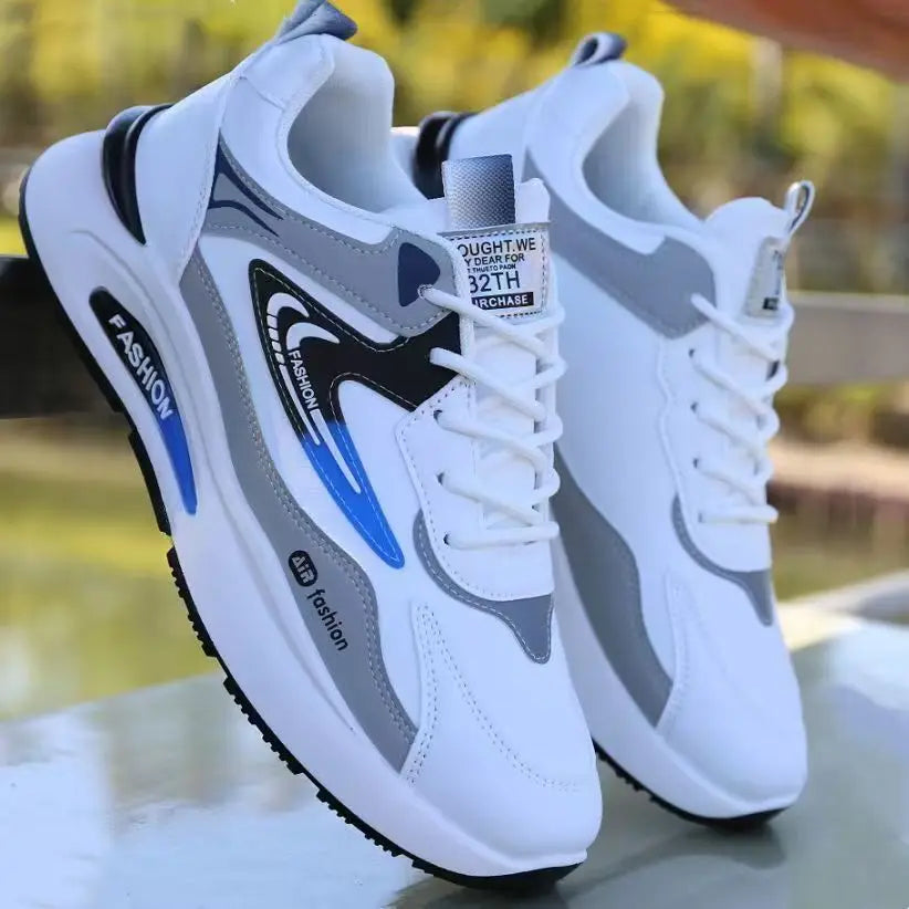 Men's Winter Waterproof Breathable Mesh Sneakers Solid Pattern Soft-Sole Non-Slip Casual Dad Shoes for Outdoor Walking