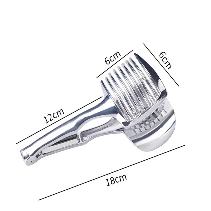 Utensilio de cocina de acero inoxidable, práctico soporte para cebollas, patatas, tomate, cortador de frutas y verduras, accesorios de CF-228
