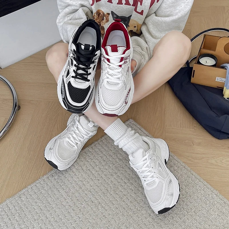 New Hot Sale Women's Clunky Sneakers Comfort Flat Heel Brand Design logo Sports Shoes for Young Girls Low Price Factory 36-45