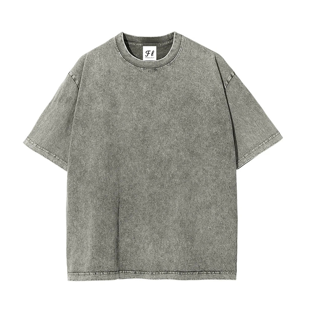 USA Warehouse 260G 260gsm Heavyweight Vintage Washed 100% Cotton Men T-Shirt Bulk