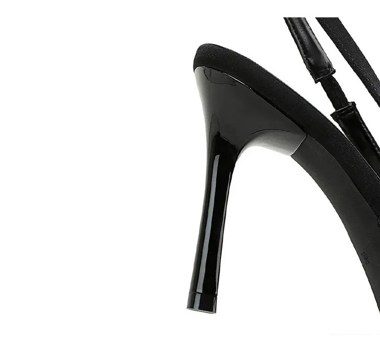 Chaussures Femme Fashion Point-toe Elegant Sandal PU Buckle Strap Thin High Heels Sandals Ladies Pageant Party Shoes