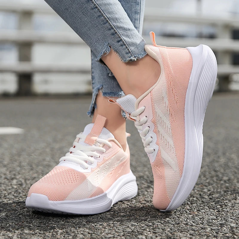 Women's Road Running Shoes Jogger Jogging Sneakers Track Trail-running Shoes Running Minimal Stretch Fabric Athletic Air Mesh