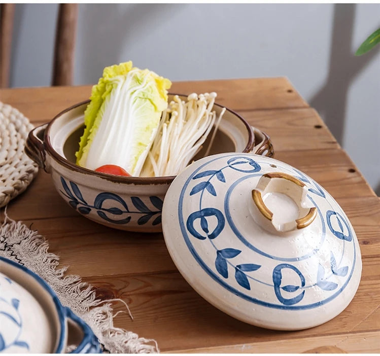 Cazuela de cerámica de estilo japonés, olla pequeña negra, cacerola de arcilla, utensilios de cocina para el hogar, suministros de cocina, olla para sopa, 1 Uds.