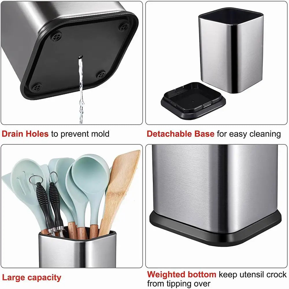Organizador de Cocina, Porta Utensilios para Encimera, Organizador Grande para Utensilios de Cocina, para Espátulas, Cucharas y Utensilios