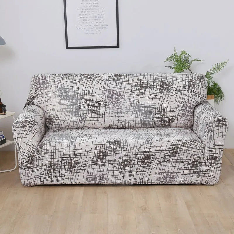 Funda de sofá de 1 pieza, funda de sofá elástica estampada/impresa para sofá esquinero de sala de estar, funda de sofá en forma de L