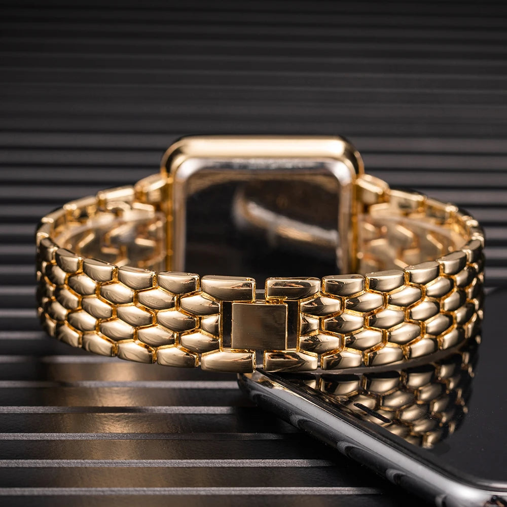 Relojes para mujer, famosa marca de lujo, reloj Digital para mujer, relojes de pulsera de cuarzo de acero inoxidable con diamantes de imitación a la moda para mujer, relojes Wathes