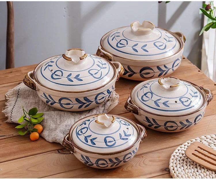 Cazuela de cerámica de estilo japonés, olla pequeña negra, cacerola de arcilla, utensilios de cocina para el hogar, suministros de cocina, olla para sopa, 1 Uds.