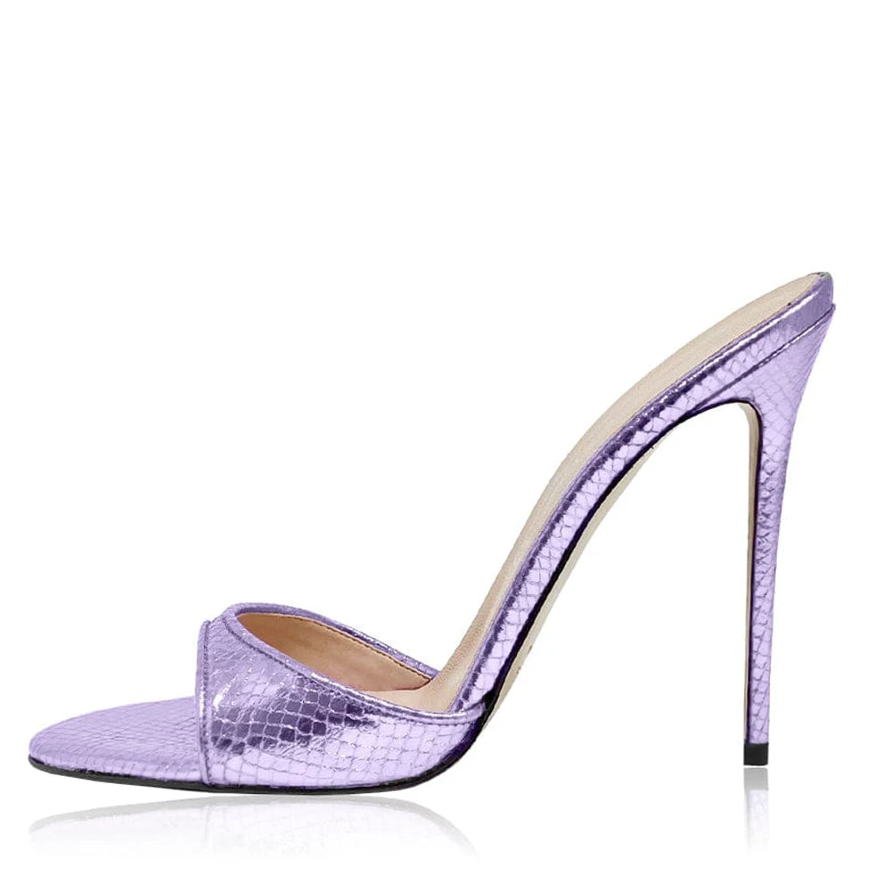 Fashion Ladies Heel Mules Open Toe Stiletto High Heel Sandals