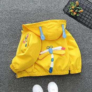 Chaqueta con capucha para niñas, abrigo cortavientos con cremallera, ropa para niños de 1, 2, 3, 4, 5 y 6 años, bonitos animales de dibujos animados, para primavera y otoño