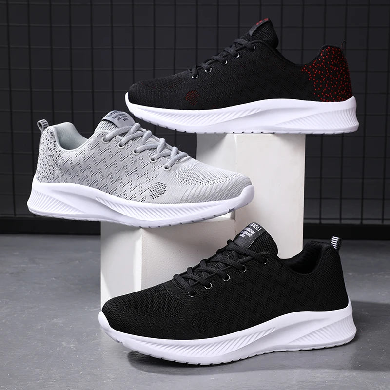 Men's Road Running Shoes Sneakers Track Trail Running Shoes Running Minimal Jogger Stretch Fabric Air Mesh Athletic Low-top