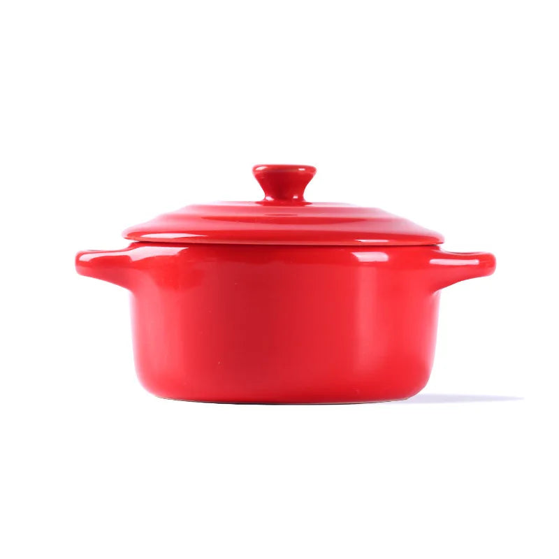Mini olla de sopa de cerámica con cubierta para niños, tazón de huevo para estofado, tapa, cacerola para restaurante, cocina casera, ollas de cocina usadas
