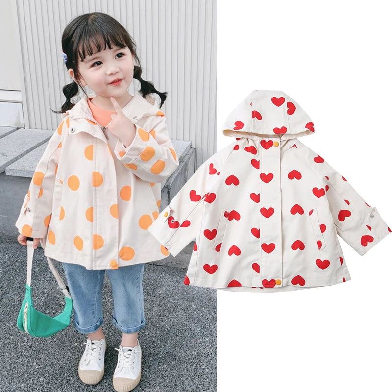 Abrigo cortavientos con estampado para niños y niñas, chaqueta con capucha, ropa de 1 a 7 años, novedad, primavera y otoño